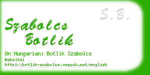 szabolcs botlik business card